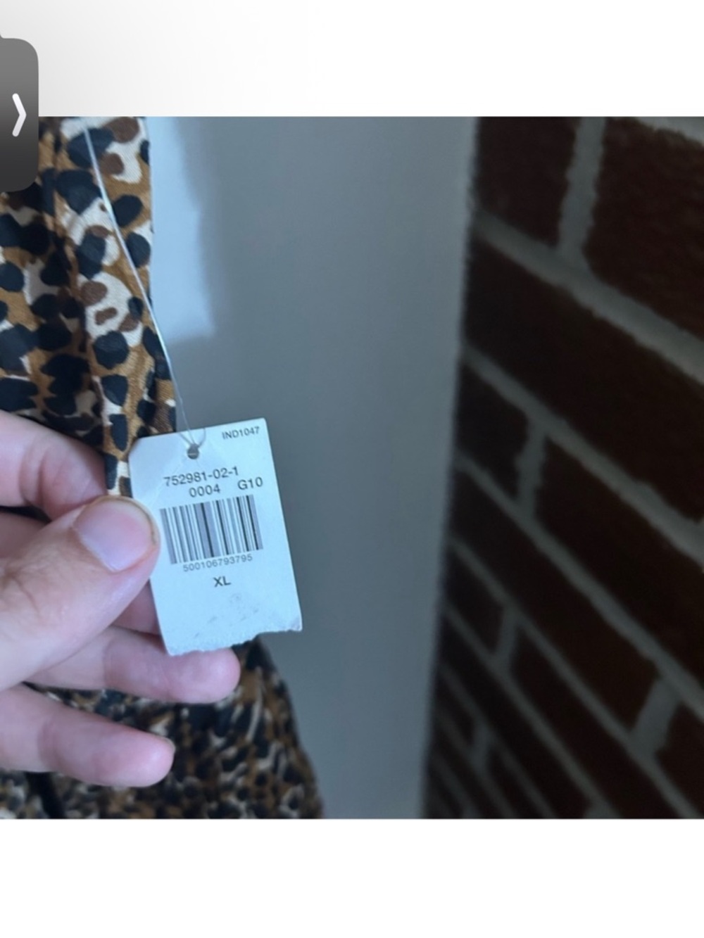 NWT Old Navy Size XL Leopard Print Ruffled V-Neck Dress - Black & Tan - Picture 2 of 5